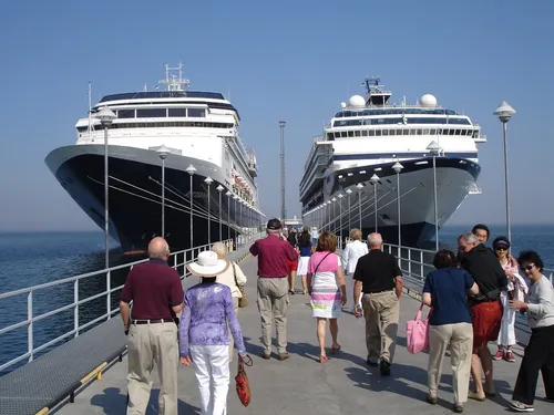 Cruise ship at sea
